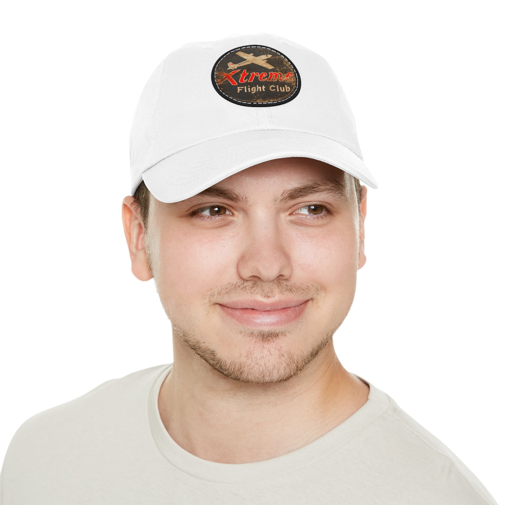 Xtreme Riderz Flight Club Vintage Airplane ~ Dad Hat with Leather Patch